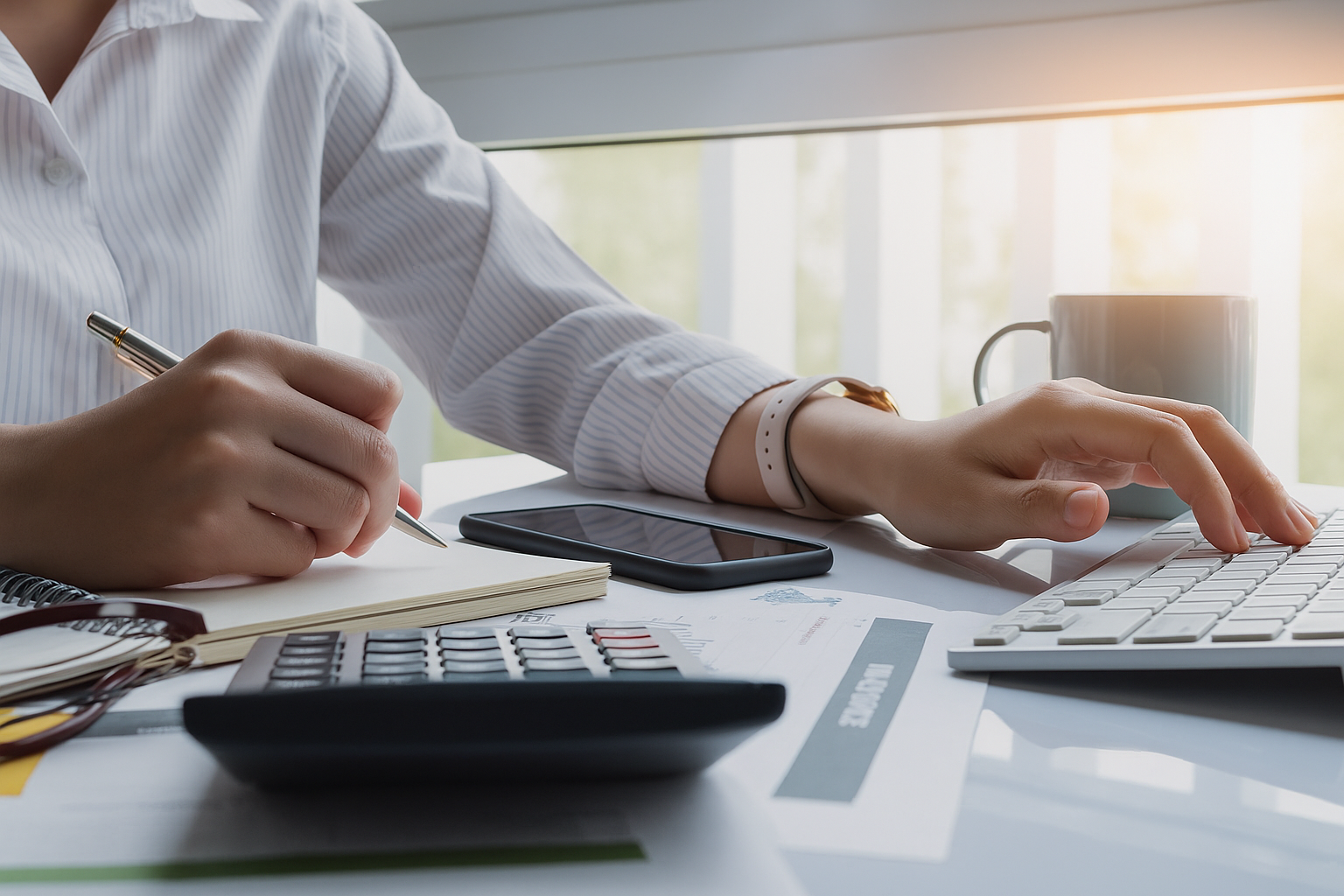 Equipo de contadores trabajando juntos